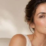 Mulher com pele natural e luminosa, representando os cuidados com firmeza e qualidade da pele