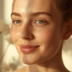 Mulher com pele natural e luminosa representando hidratação e qualidade da pele